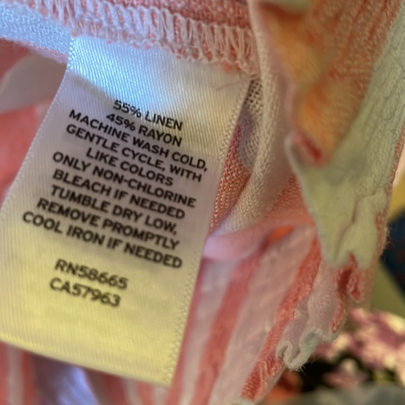 Abound linen cabana stripe smocked waist shorts beach summer - Picture 7 of 7